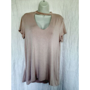Women's American Eagle soft & sexy lkeyhole Pink T-Shirt top Size M